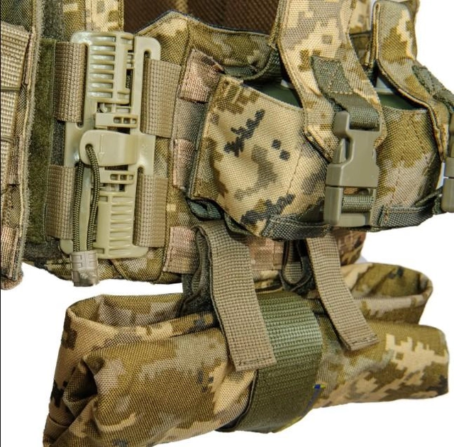 Комплект плитоноска с подсумками и напашником, быстрым сбросом (без плит) Пиксель Винница - изображение 7