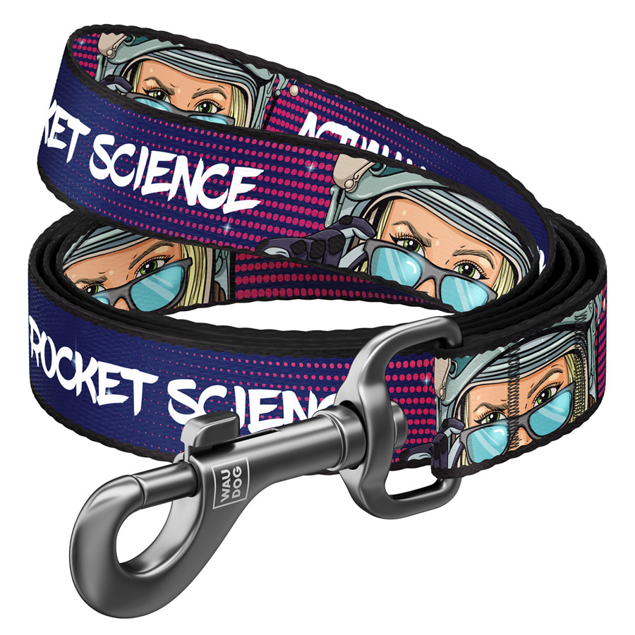 Повідець для собак нейлоновий WAUDOG Nylon малюнок "Космос. Ракетобудування", S, Ш 15 мм, Д 122 Коломыя - изображение 1