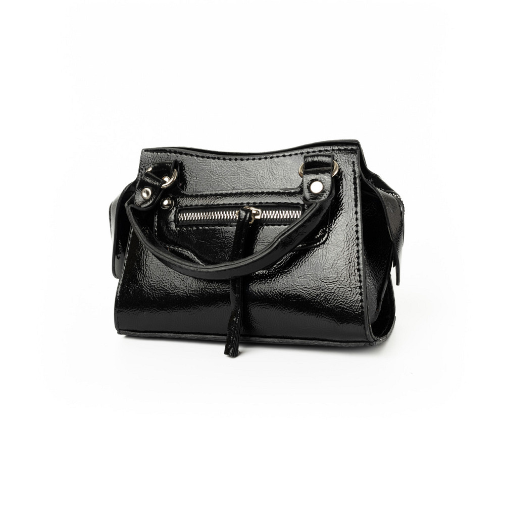 Сумка жіноча лакова, містка стильна сумочка на блискавці, Чорний Кам'янець-Подільський - фото 2