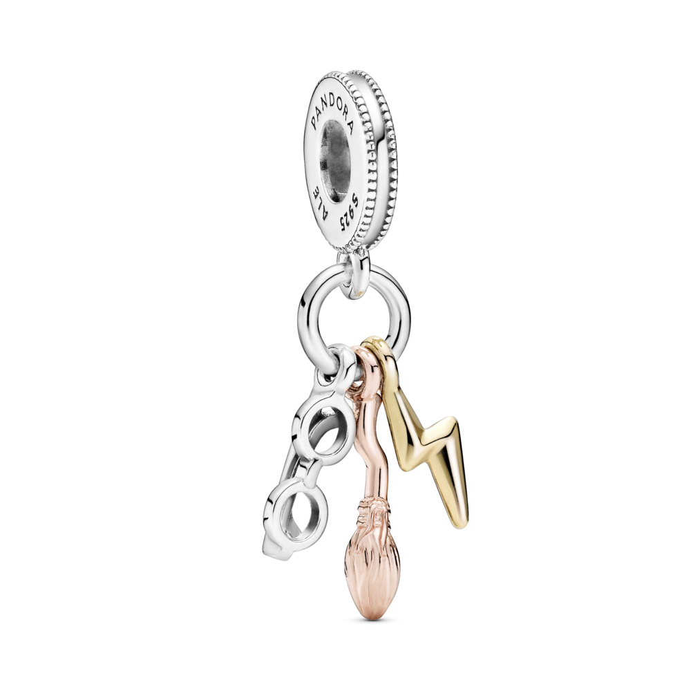 Срібна намистина Пандора  " Гаррі Поттер. Окуляри, мітла "Німбус 2000" і блискавка" 799129C00 MasterSem Київ - фото 1