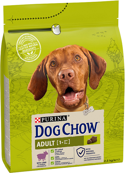 Сухий корм DOG CHOW Adult 1+ для дорослих собак, з ягням, 2.5 кг Київ - фото 2