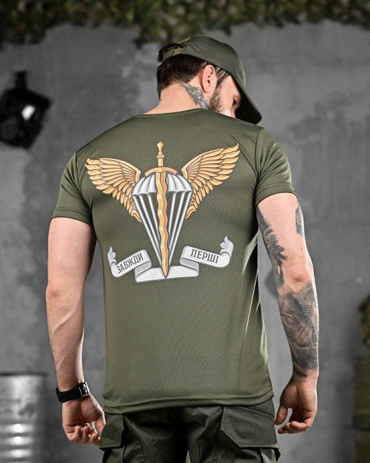 Тактическая потоотводящая футболка всегда первые олива ДЛ6472 Одесса - изображение 1