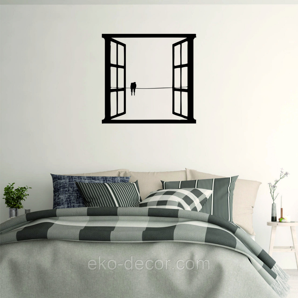 Декоративное настенное Панно «Птицы в окне» Декор на стену 90*85 см, Черный Киев - изображение 6