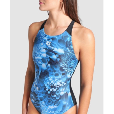 Купальник Arena Blue Flowers Swimsuit V Back 009027-850 синій, чорний 42 (3468337506454) Вінниця - фото 3