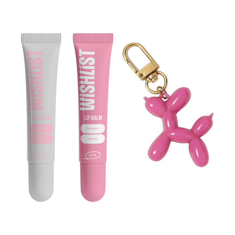 Набор бальзамов-блеск для губ Crystal Sorbet & Sweet Candy WiSHLiST Lip Gloss Balms + Игрушка-брелок Киев - изображение 1