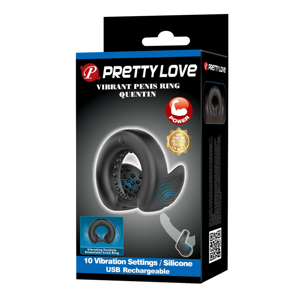 Віброкільце PRETTY LOVE Quentin Vibrating Silicone Cock Ring Sex Aura Київ - фото 3