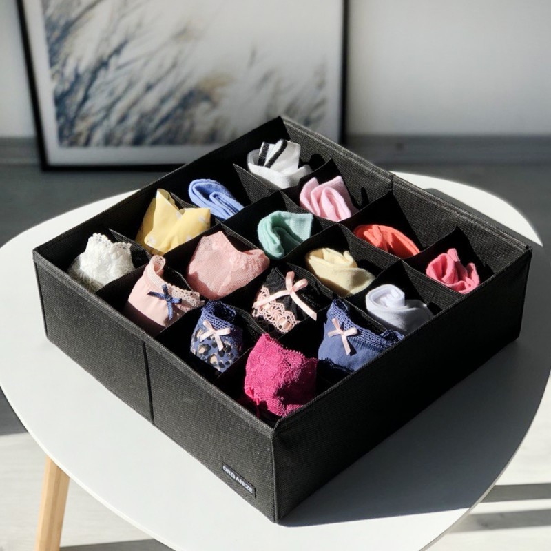 Набор органайзеров для нижнего белья 2 шт black002 (Черный) Сумы - изображение 2