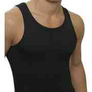 Майка чоловіча з бавовни 100% бавовна Lans 11/002 XXL, Натільний, Чорний Київ