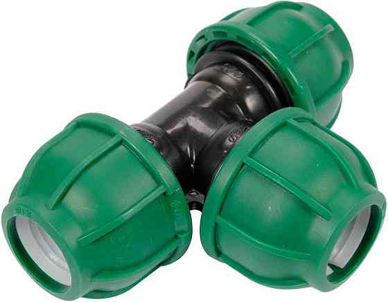 Трійник сполучний водяних пластикових труб 25 мм- FLO поліпропіленовий, для тиску 1 MPa [15] Одеса