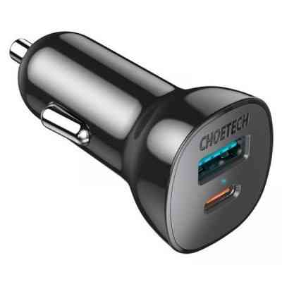 Зарядний пристрій Choetech car USB-A/USB-C 20W QC3.0/PD black (TC0005-BK) Вінниця