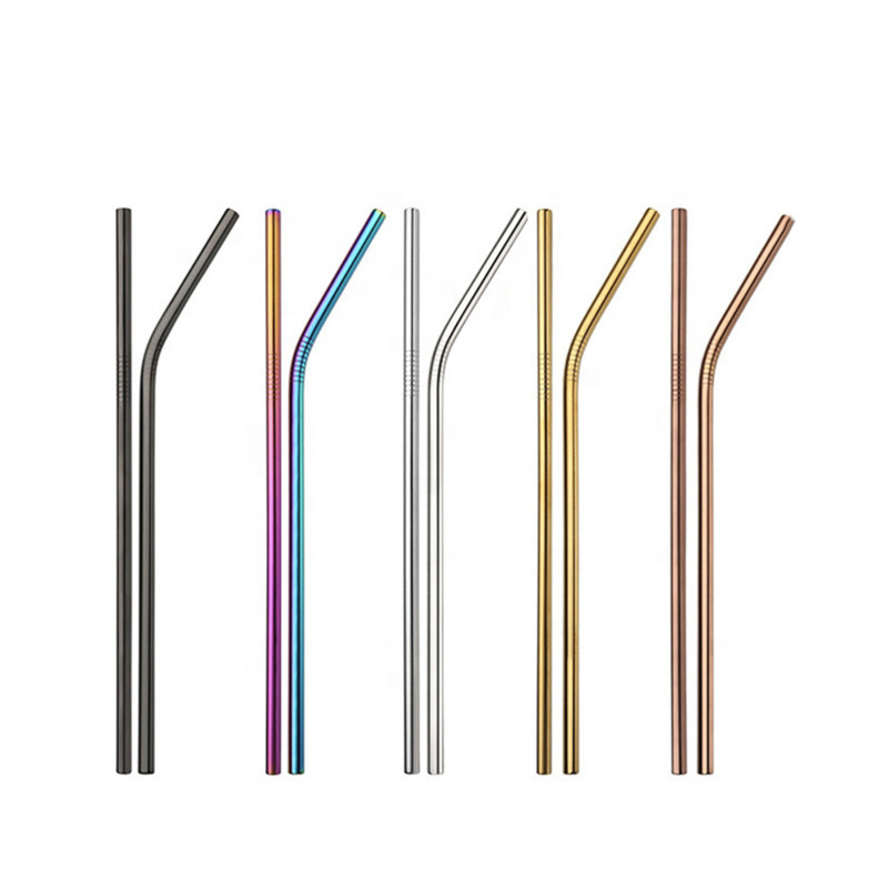 Многоразовые металлические соломинки 4 шт с ершиком, синие Киев - изображение 3