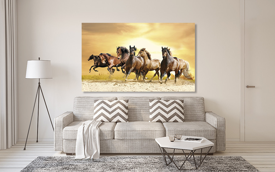 Картина полотно у вітальню / спальню   Вільні  Коні      MLP_257 ( 60х30см ) 90х180см Київ - фото 2