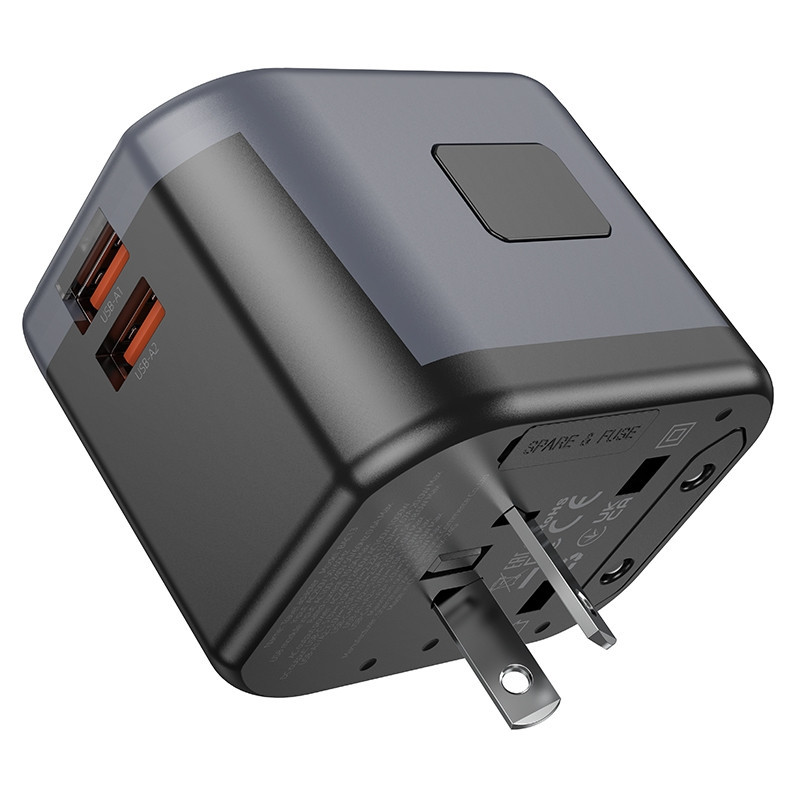 Мережевий зарядний пристрій BOROFONE BAC13 Leader 3-port PD20W(1C2A) universal conversion charger Black Одеса - фото 5