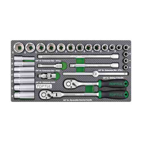 Тріскачки і головки в ложементі 3/8" 30ед. TOPTUL GEA3005 Чернігів