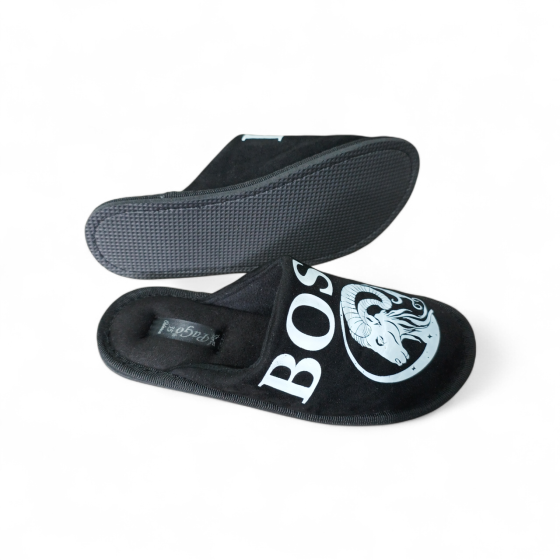 Хатні капці підліткові хлопчик домашні кімнатні PaGo Знаки зодіаку "Овен" Чорні Одеса