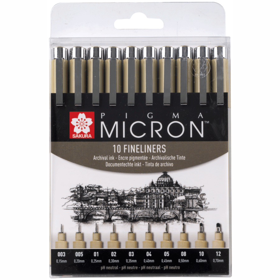Набір лінерів PIGMA Micron 10шт Чорний Sakura Київ - фото 1