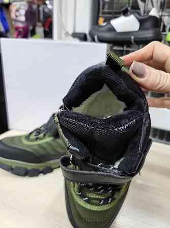 Детские зимние термо ботинки для мальчиков waterproof  хаки 34 (22см) Николаев