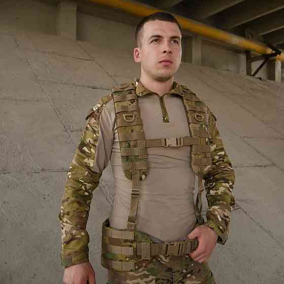 Тактичний рпс розвантажувальний пояс ремінь з лямками чоловічий рпс пояс розгрузка ремінно плечова система мультикикам     WAR Львів