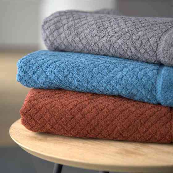 Рушник банний Lovely Svi  бавовна жаккардове для ванної, готелів, СПА - 70 х 140 см Diamond Grid Сірий (541124) Київ