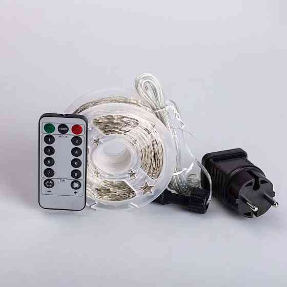 Гірлянда роса на пульті 100 метрів на 1000 led світлодіодів крапля на білому дроті синя 1000L100MWBL Коломия