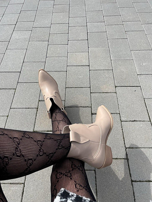 LIRIO Черевики жіночі LIRIO бежеві натуральна шкіра висота 13см каблук 5см 38р.39р. ( /10140) Коломыя - изображение 7