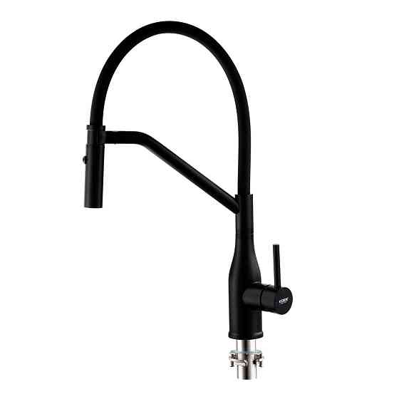 Змішувач для кухні Koer KI-70026-05 з чорним силіконовим виливом (KR5210) Київ