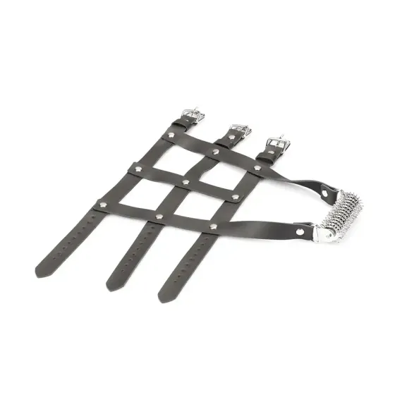 Кожаная портупея для голеностопа со шпорами Liebe Seele Leather High Heel Ankle Harness Silver Львов