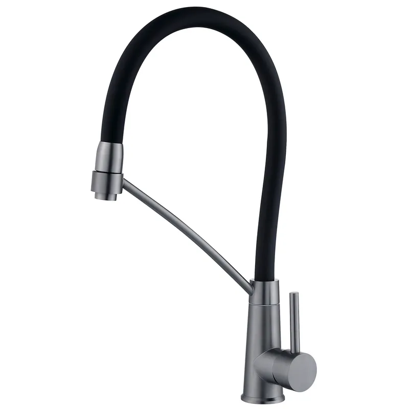 Кухонный смеситель Zerix FUL-017 с силиконовым изливом Graphite Refl.Black из нержавеющей стали SUS304 (графит) Харьков - изображение 2