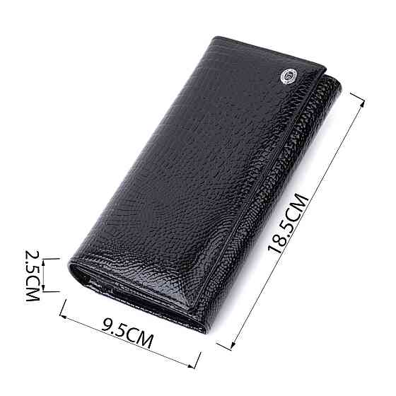Женский кошелек из натуральной лакированной кожи ST Leather 22679 Черный Киев