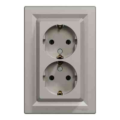 Розетка Schneider Electric ASFORA с заземлением двойная бронза 16А (EPH9900169) Винница