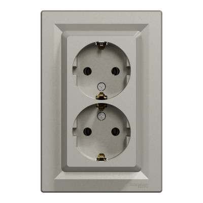 Розетка Schneider Electric ASFORA с заземлением двойная бронза 16А (EPH9900169) Винница - изображение 1