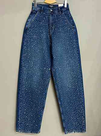 Джинсы женские Amore 1500 skater mom с россыпью камешков синие, синий, 26, 26, 74 см, 106 см Киев