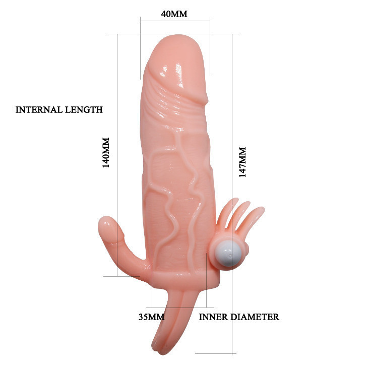 Насадка на член - Brave Man Vibrating Penis Sleeve Flesh Sex Aura Київ - фото 9