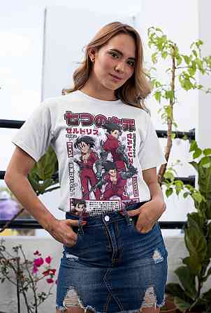 Футболка чоловіча з аніме принтом Зелдріс Мовіе Севен Деадлй оверсайз (S/M/L) Чорний AnimeJ0287 Дніпро