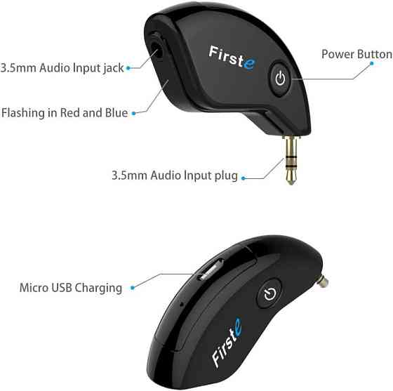 Портативний бездротовий Bluetooth-передавач FirstE для підключення до телевізора та допоміжних аудіопристроїв Київ