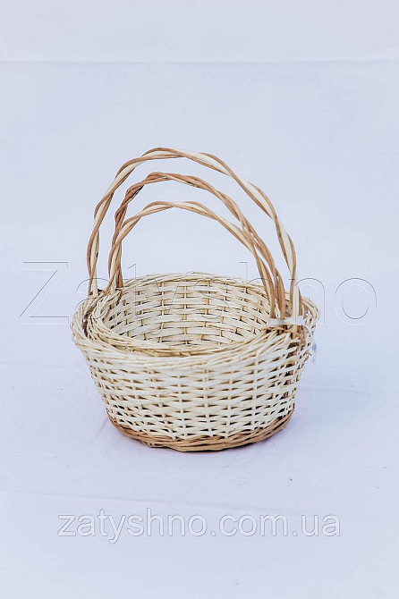 Плетеная корзина белая из лозы | корзина пасхальная | корзина на Пасху Киев - изображение 2
