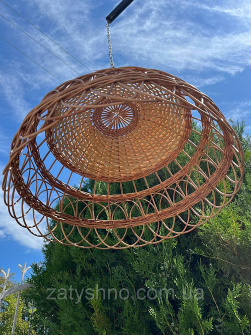 Абажур круглый из лозы 50 см Киев - изображение 4