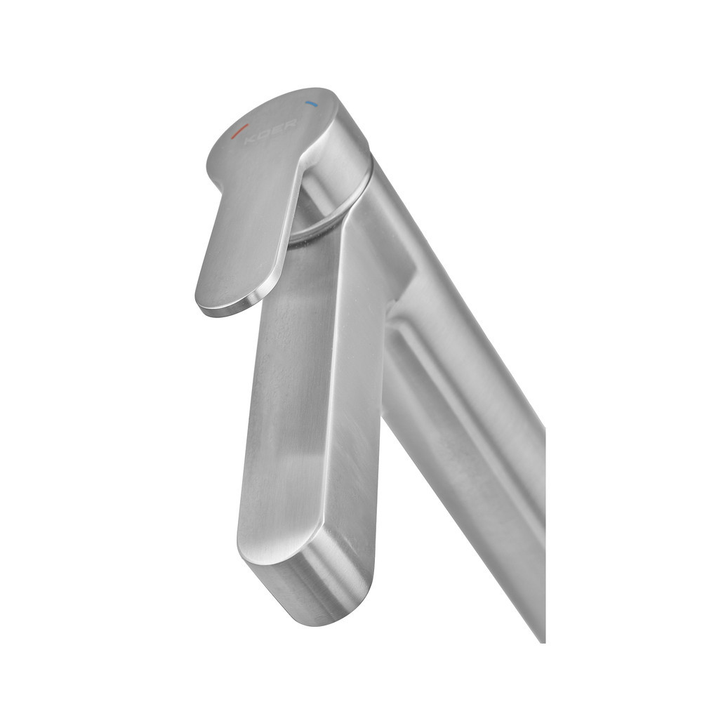 Високий змішувач для умивальника Koer KI-11016-02 з нержавіючої сталі, колір нерж (KR4790) Харків - фото 4