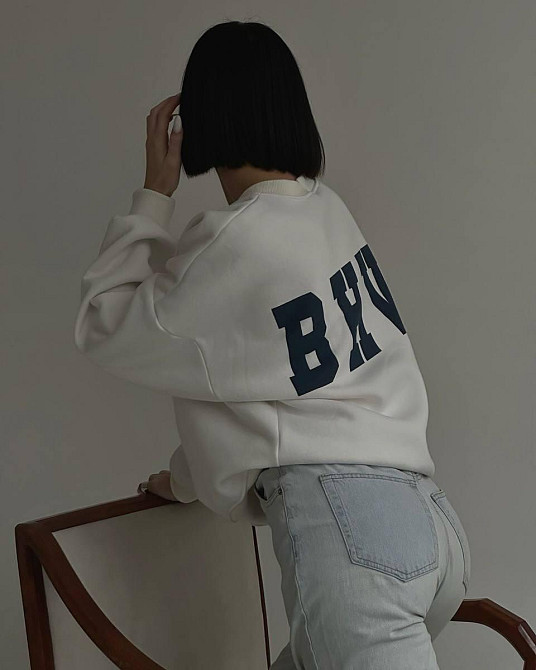 Женский теплый оверсайз свитшот турецкая трехнить «пенье» на флисе Одесса - изображение 1