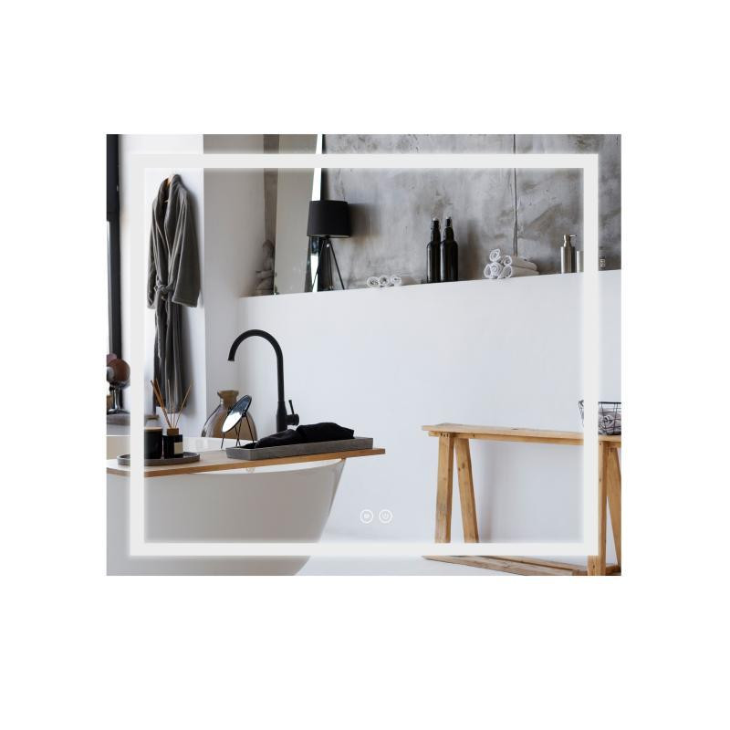 Зеркало прямоугольное сенсорное для ванны Qtap Mideya (MI8) 800х700 с LED-подсветкой Touch, с антизапотеванием Харьков - изображение 1