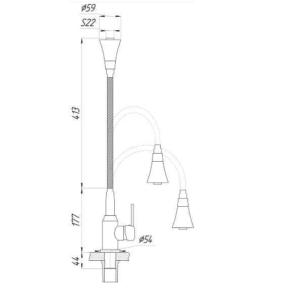 Змішувач для кухні DOMINO ELLIPSE DCC-203SM-A Луцьк