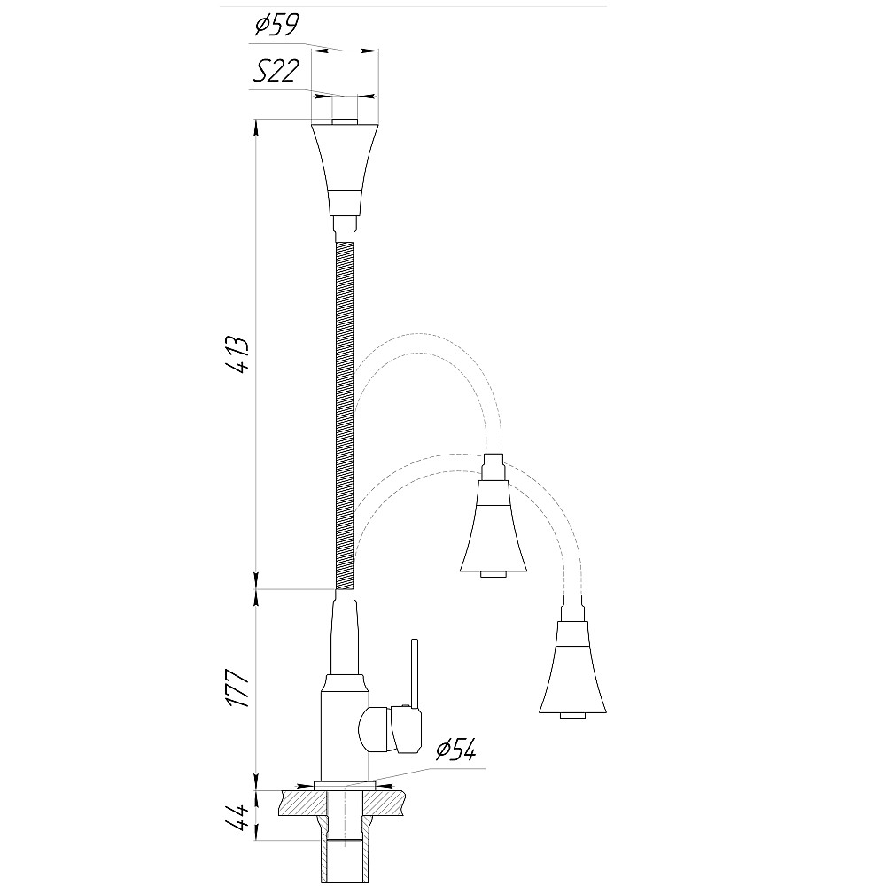 Змішувач для кухні DOMINO ELLIPSE DCC-203SM-A Луцьк - фото 5