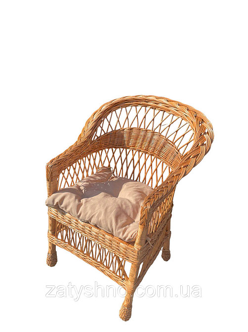 Крісло плетене з подушкою Київ - фото 6