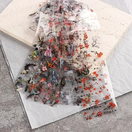 Стікери для манікюру з китайськими символами – набір 10 листів у вінтажному стилі Київ