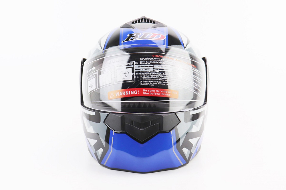 Шолом модуляр, закритий з відкидним підборіддям+відкидні окуляри BLD-159 М (57-58см), ЧОРНО-СИНІЙ Киев - изображение 5