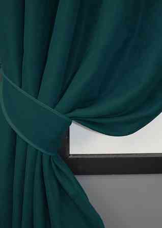 Комплект коротких штор VR-Textil Микровелюр Petek № 1494ш Изумрудный 140х170 см 2 шт (35-0222) Киев