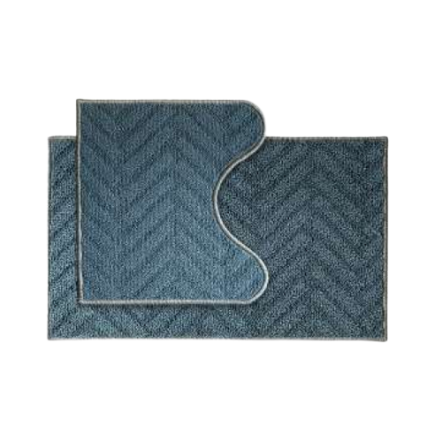 Набір килимків для ванної 2шт: 44*70см+44*40см U-виріз Little темно-синій Дариана Житомир - фото 1