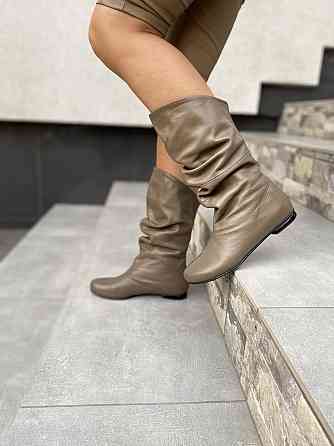 Nivelle Напівчоботи жіночі Nivelle капучино натуральна шкіра зимові висота 24см обхват 34-36см Коломия