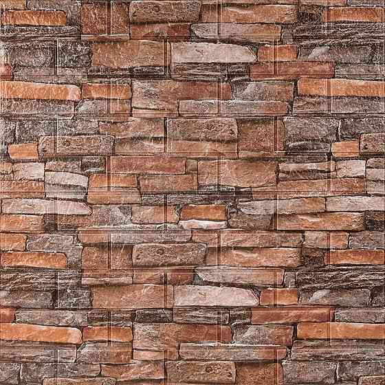 Самоклеящаяся 3D панель коричнево-рыжая Киев