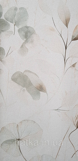 Обои виниловые на флизелине Rasch County Living метровые листья ветки цветы прованс зеленые коричневые на бел Киев - изображение 2